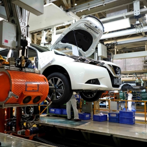 汽車工廠零件擺放